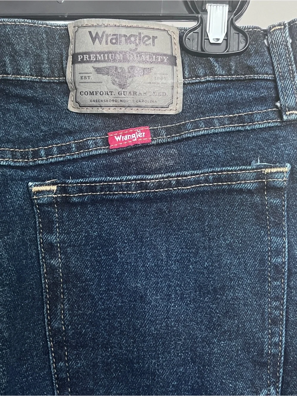 Wrangler Five Star Premium Jeans Western Straight Leg Mid Rise Blue SZ 33x30